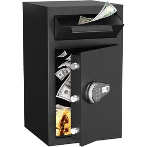 Extra Large Safe Box, Double Door Security Safes Heavy Duty, Home Office Cabinet Safe with Fireproof Document Bag, Deposit Slot & Adjustable Shelf, Hidden Box for Jewelry, Money, Gun