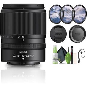 Nikon NIKKOR Z DX 18-140mm f/3.5-6.3 VR Compact Zoom Lens + Cleaning Kit + 3 Piece Filter Kit + Lens Cap (Renewed)