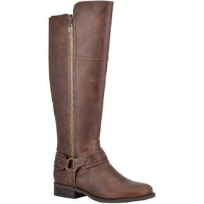 GBG Los Angeles Womens Harlea Harness Knee-High Boots Brown 9.5 Medium (B,M)