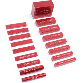 Setup Blocks Height Gauge Set, Height Master, 17pcs Precision Aluminum Setup Bars for Router and Table Saw Accessories Woodworking Set Up, 1/32" High Precision Fast Height Marked Bars,MG-049R