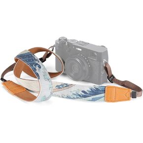 NEEWER Camera Neck Strap, 57"/146cm Length Adjustable Mirrorless Camera Shoulder Strap Compatible with Fujifilm X100V/X100VI, Japanese Mt Fuji & Waves Art, CA116