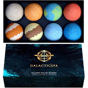 Bath Bombs Rich in Essential Oil and Shea Butter / 8 x 2.12 Ounces Handmade Planet Themed Bubble Bath Fizzer/Luxury Bath Bomb Set/Non-Staining, Vegan, Cruelty-Free/Perfect Spa Gift for Men and Women