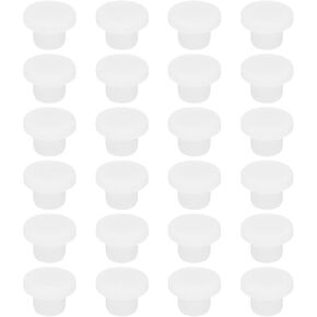 MECCANIXITY Silicone Rubber Solid Plug Soft Flexible Stoppers T-Shaped Silicone Plugs for 6.1 to 6.2mm Hole White 24 Pieces