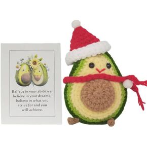 1 Pcs Mini Cute Funny Positive Life Bunny Creative Knitted Animal Holding Card Crochet Easter Birthday Christmas Girls Gift (Guac) in Kuwait