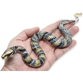 2¾" Long Multicolor Spreading Hood Glass Snake Figurine - Collectible Animal Art - Colored Hand Blown Painted Glass Miniature Table Decor Crystal Serpent Cobra Reptile Gift Souvenir