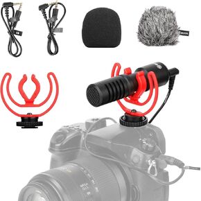 BOYA by-MM1 Plus Super-Cardioid Shotgun Microphone Camera Condenser Microphone with Headphone Monitoring for Camera DSLR Android iPhone Mac PC Live Stream Vlog Video Recording