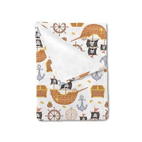 Sea Ocean Baby Blanket for Boy Girl Pirates Ship Compass Anchor Rudder Flannel Swaddle Blanket Nautical Life Soft Receiving Blankets for Newborn Toddler Nursery Bed Blanket Stroller Crib 30x40