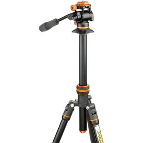 3 Legged Thing Punks Travis Video Magnesium Alloy General Use Tripod Kit - Lava Black/Orange (TRAVISVIDEOLAVA2.0)