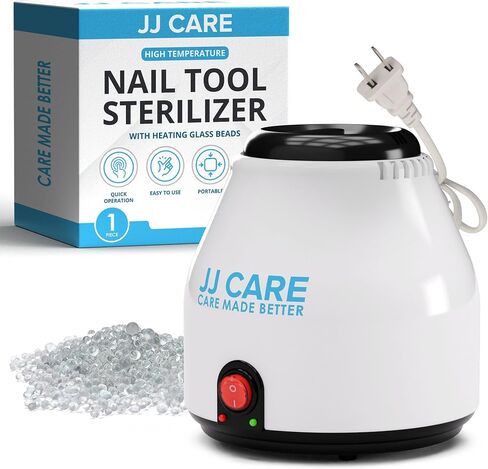 JJ CARE Nail Tool Sterilizer with 70g Glass Beads, High-Temperature Sterilizer for Nail Tools, Sterilizer for Esthetician, Cleaning Pot Sanitizer for Nail Tools, Nail Sterilizer Machine for Salon in Saudi Arabia