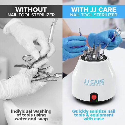 JJ CARE Nail Tool Sterilizer with 70g Glass Beads, High-Temperature Sterilizer for Nail Tools, Sterilizer for Esthetician, Cleaning Pot Sanitizer for Nail Tools, Nail Sterilizer Machine for Salon in Saudi Arabia