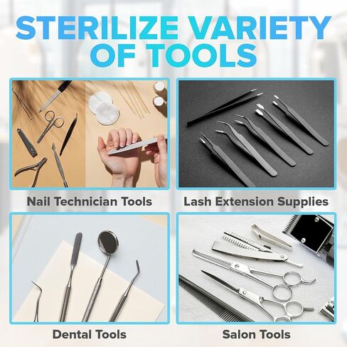 JJ CARE Nail Tool Sterilizer with 70g Glass Beads, High-Temperature Sterilizer for Nail Tools, Sterilizer for Esthetician, Cleaning Pot Sanitizer for Nail Tools, Nail Sterilizer Machine for Salon in Saudi Arabia