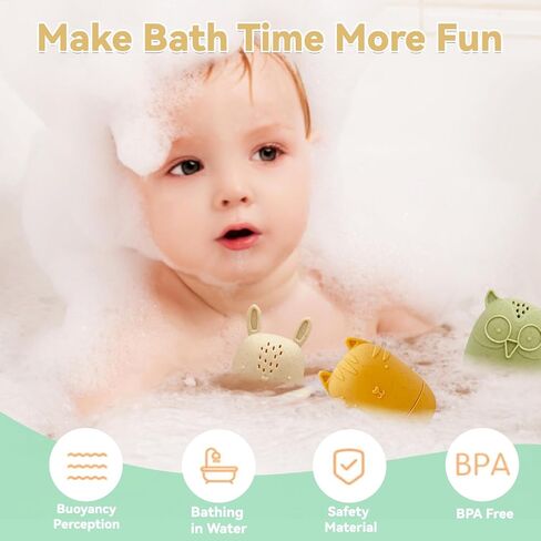 Mold Free Baby Bath Toys for Kids, 6 Pcs Cute Animal Bathtub Toys , Shower Toys Bath Toys for Toddlers Boys Girls… in Saudi Arabia