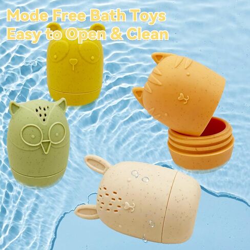 Mold Free Baby Bath Toys for Kids, 6 Pcs Cute Animal Bathtub Toys , Shower Toys Bath Toys for Toddlers Boys Girls… in Saudi Arabia