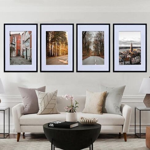 إطار صورة أبيض مقاس 18x24 يعرض صورًا مقاس 16x20 مع حصيرة أو 18x24 بدون حصيرة، أفقيًا وعموديًا للجدار - 4 عبوات. in Saudi Arabia