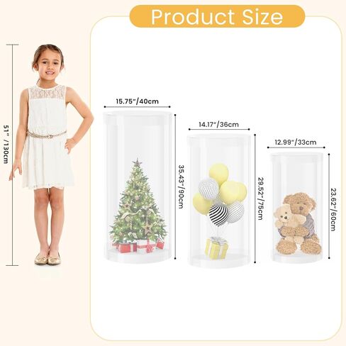 Cylinder Pedestal Stands for Party 3PCS White Round Cylinder Pedestal Display Plinth Pillars for Parties Wedding Dessert Flowers Table with 3PCS Cake Stand for Birthday Fiestas Art Decor in Saudi Arabia