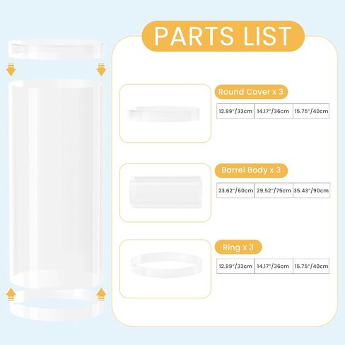 Cylinder Pedestal Stands for Party 3PCS White Round Cylinder Pedestal Display Plinth Pillars for Parties Wedding Dessert Flowers Table with 3PCS Cake Stand for Birthday Fiestas Art Decor in Saudi Arabia