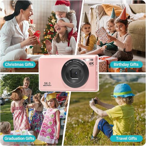 Digital Camera for Kids, 4K Point and Shoot Digital Cameras for Kids with 32GB Sd Card(Only for Kids) in Saudi Arabia