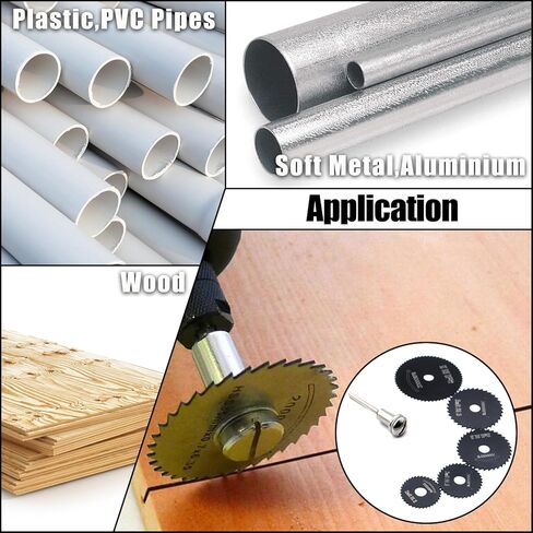 8 قطع شفرات منشار دائري HSS، مجموعة شفرات عجلة قطع الخشب الصلب عالية السرعة مع قضيب تمديد ساق 1/8 بوصة لقطع الأدوات الدوارة (أسود) in Kuwait