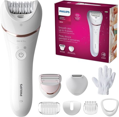 Philips Epilator Series 8000, with 3 Accessories, BRE700/04 in Kuwait