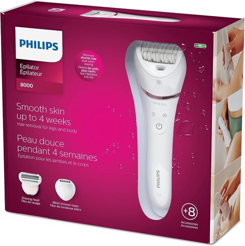 Philips Epilator Series 8000, with 3 Accessories, BRE700/04 in Kuwait