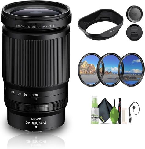 Nikon NIKKOR Z 28-400mm f/4-8 VR Mirrorless Lens + Cleaning Kit + 3 Piece Filter Kit + Lens Cap in Saudi Arabia