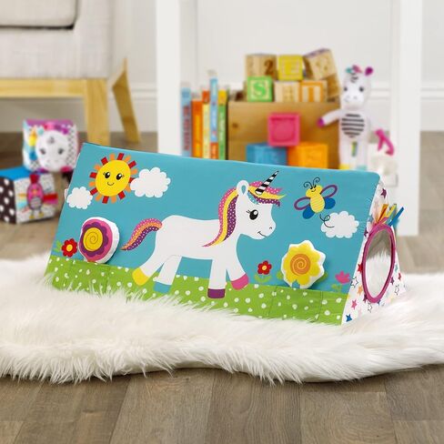 Sassy Baby Larry Llama and Cactus Multi-Colored Tummy Time Developmental Plush Wedge Baby Toy with Squeaker, Chime, Crinkle and Mirror in Saudi Arabia