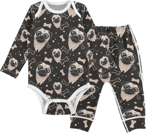 vvfelixl Baby Bodysuits Pants Sets Guitar Headphones Long Sleeve Baby Clothes For Boys Girls 0-24M Black in Kuwait