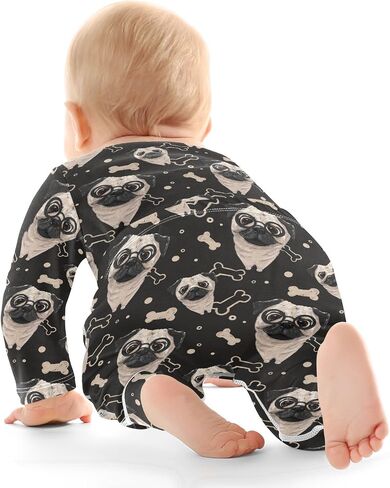 vvfelixl Baby Bodysuits Pants Sets Guitar Headphones Long Sleeve Baby Clothes For Boys Girls 0-24M Black in Kuwait