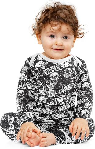 vvfelixl Baby Bodysuits Pants Sets Guitar Headphones Long Sleeve Baby Clothes For Boys Girls 0-24M Black in Kuwait