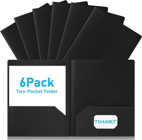 مجلدات مع جيوب - 6 عبوات، مجلدان جيب يناسبان ورق بحجم الحروف، مجلدات ملفات ملونة للمستندات، مجلد ملفات ورقية للمدرسة والمكتب والمنزل in Kuwait