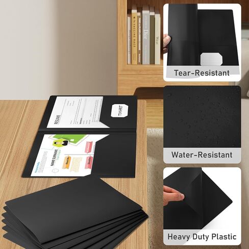 مجلدات مع جيوب - 6 عبوات، مجلدان جيب يناسبان ورق بحجم الحروف، مجلدات ملفات ملونة للمستندات، مجلد ملفات ورقية للمدرسة والمكتب والمنزل in Kuwait