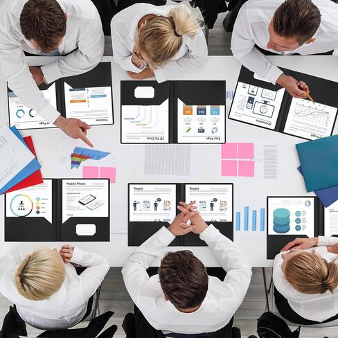 مجلدات مع جيوب - 6 عبوات، مجلدان جيب يناسبان ورق بحجم الحروف، مجلدات ملفات ملونة للمستندات، مجلد ملفات ورقية للمدرسة والمكتب والمنزل in Kuwait