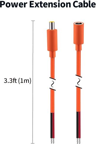 Tonton DC7909 كابل أسلاك التوصيل المصنوعة 1 متر 3.3 قدم، 12 فولت تيار مستمر 8 مم قابس ذكر إلى 7.9 × 5.5 مم سلك مكشوف نهاية مفتوحة، كابل إصلاح لألواح الخلايا الشمسية، الكمبيوتر المحمول، محطة بنك الطاقة Jackery Bluetti مولد محمول in Kuwait