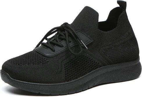 Bernal Sneakers for Women Walking Shoes Non Slip Lightweight Casual Breathable Tennis Shoes Work Shopping Travel (Black/TPU 8.5) in Kuwait