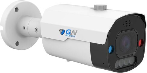 GW Security 4K 8MP Outdoor/Indoor Fulltime Color Night Vision 2.8-12mm Motorized Zoom Lens PoE IP Two-Way Audio Bullet Security Camera with Blue & Red Alarm Lights Active Deterrence (GW8553FIP) in Saudi Arabia