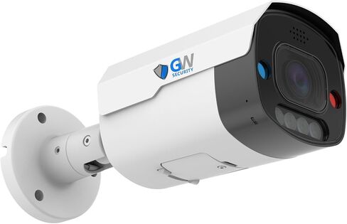 GW Security 4K 8MP Outdoor/Indoor Fulltime Color Night Vision 2.8-12mm Motorized Zoom Lens PoE IP Two-Way Audio Bullet Security Camera with Blue & Red Alarm Lights Active Deterrence (GW8553FIP) in Saudi Arabia