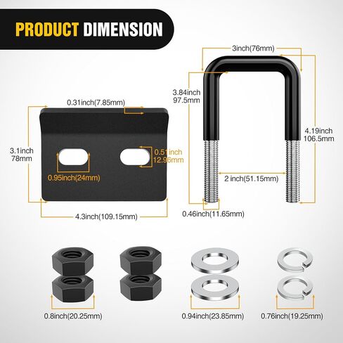 Nilight Trailer Hitch Tightener for 2 1/2 Inch Trailer Hitches 2.5" Hitch Mount Anti Rattle Heavy Duty Steel with Rubber Anti-Rust Triple Protective Matte Black, 2 Years Warranty in Saudi Arabia