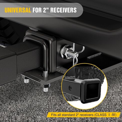 Nilight Trailer Hitch Tightener for 2 1/2 Inch Trailer Hitches 2.5" Hitch Mount Anti Rattle Heavy Duty Steel with Rubber Anti-Rust Triple Protective Matte Black, 2 Years Warranty in Saudi Arabia