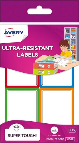 Avery(R) Durable Labels for Kids' Gear, 3/4" x 1-3/4", Assorted Border Colors, Water-Resistant Labels, 60 Rectangle Labels Total (41441) in Saudi Arabia