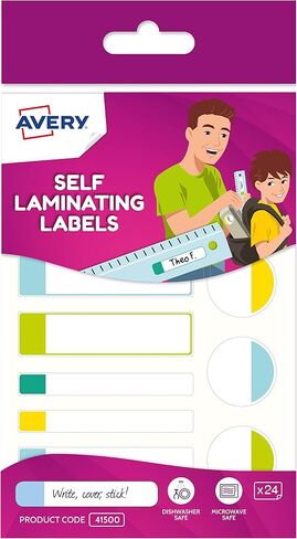 Avery(R) Durable Labels for Kids' Gear, 3/4" x 1-3/4", Assorted Border Colors, Water-Resistant Labels, 60 Rectangle Labels Total (41441) in Saudi Arabia