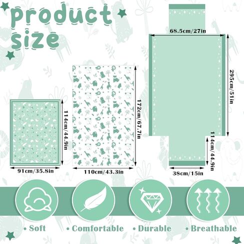 3 Pcs Safari Animals Baby Jungle Nursery Crib Bedding Set for Baby, Standard Size Baby Bedding Sets with Baby Comforter Fitted Sheet Crib Skirt for Baby Boys or Girls in Saudi Arabia