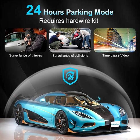 12" 3 Channel 4K Mirror Dash Cam and 1080P Inside/Rear Camera, Udatuhao WiFi Rear View Mirror Camera for Cars, IPS TOU in Saudi Arabia
