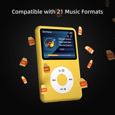 128G Mp3 Player with Bluetooth, 2.4" Portable Mini HiFi Sound Bluetooth Walkman Best Choice for 2024 (Flame) in Saudi Arabia