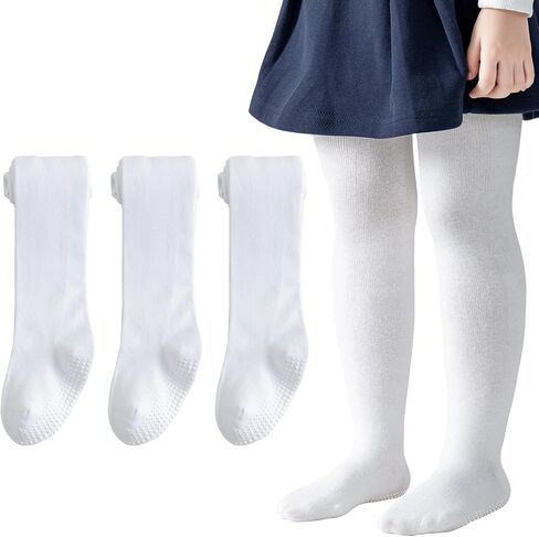 Marchare Baby Girls Tights Thick Cotton Solid Leggings Winter Warm Stockings With Non Slip Grips in Saudi Arabia