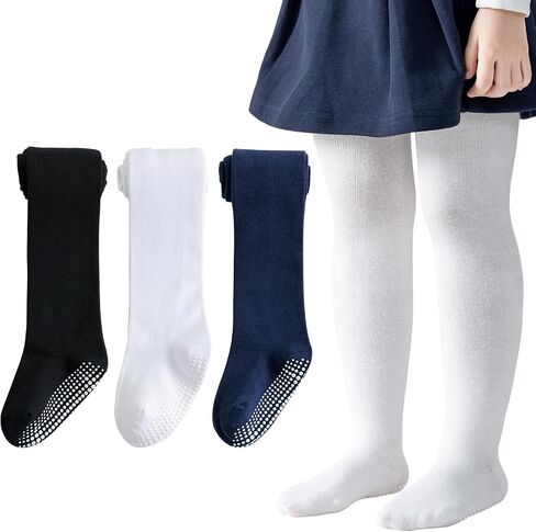 Marchare Baby Girls Tights Thick Cotton Solid Leggings Winter Warm Stockings With Non Slip Grips in Saudi Arabia