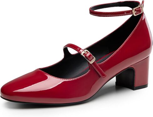 Trary Mary Jane Shoes Women, Double Buckle Straps Black Heels for Women, 2.2 Inch Chunky Heels, Pointed Toe Work Shoes Women, Comfortable Fit Black Dress Shoes for Women, Womens Work Shoes in Kuwait