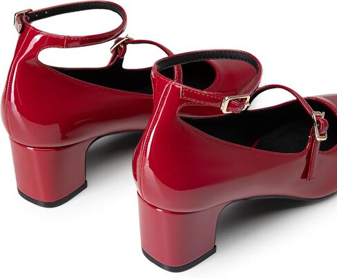 Trary Mary Jane Shoes Women, Double Buckle Straps Black Heels for Women, 2.2 Inch Chunky Heels, Pointed Toe Work Shoes Women, Comfortable Fit Black Dress Shoes for Women, Womens Work Shoes in Kuwait