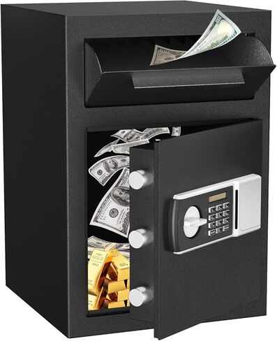 Extra Large Safe Box, Double Door Security Safes Heavy Duty, Home Office Cabinet Safe with Fireproof Document Bag, Deposit Slot & Adjustable Shelf, Hidden Box for Jewelry, Money, Gun in Kuwait