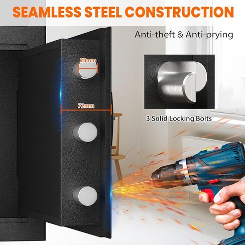 Extra Large Safe Box, Double Door Security Safes Heavy Duty, Home Office Cabinet Safe with Fireproof Document Bag, Deposit Slot & Adjustable Shelf, Hidden Box for Jewelry, Money, Gun in Kuwait