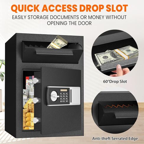 Extra Large Safe Box, Double Door Security Safes Heavy Duty, Home Office Cabinet Safe with Fireproof Document Bag, Deposit Slot & Adjustable Shelf, Hidden Box for Jewelry, Money, Gun in Kuwait